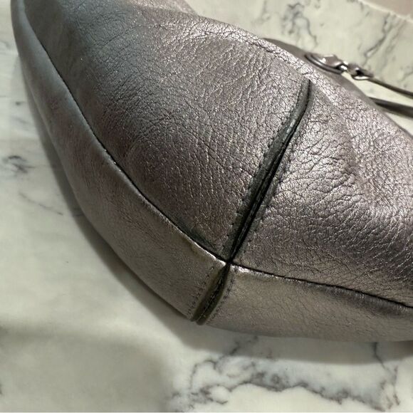 COACH POPPY LEATHER GLAM TOTE BAG ANTHRACITE vintage - Picture 7 of 16